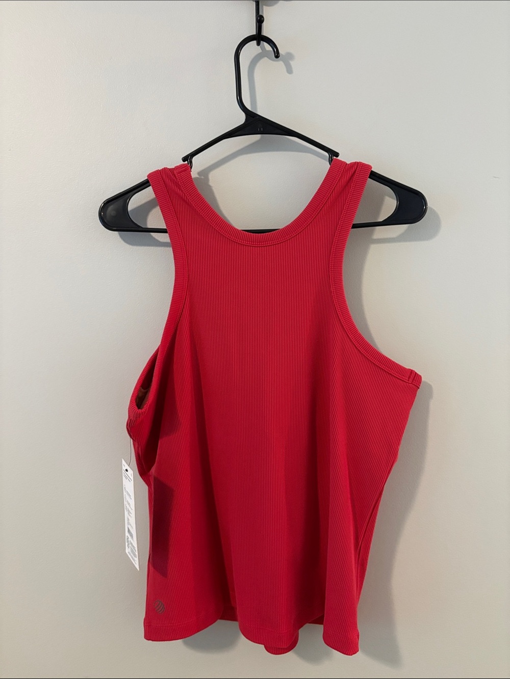 MPG Poise High Neck Red Ribbed Racerback Tank Top - Picture 9 of 11